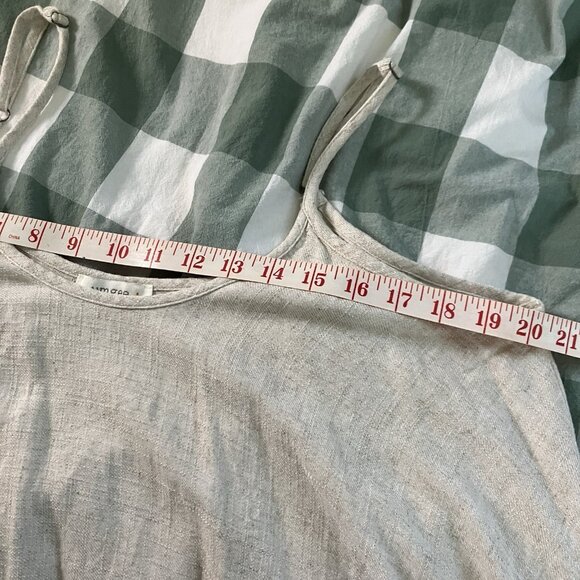 Umgee Tank Top Womens XL Linen Rayon Boho Tunic Neutral Minimalist - Picture 6 of 6